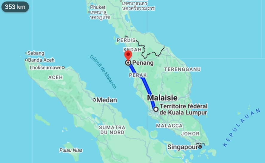 Kuala Lumpur Penang Bus, train ou avion 