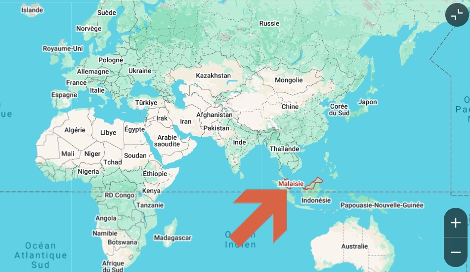 ou se trouve la Malaisie carte du monde