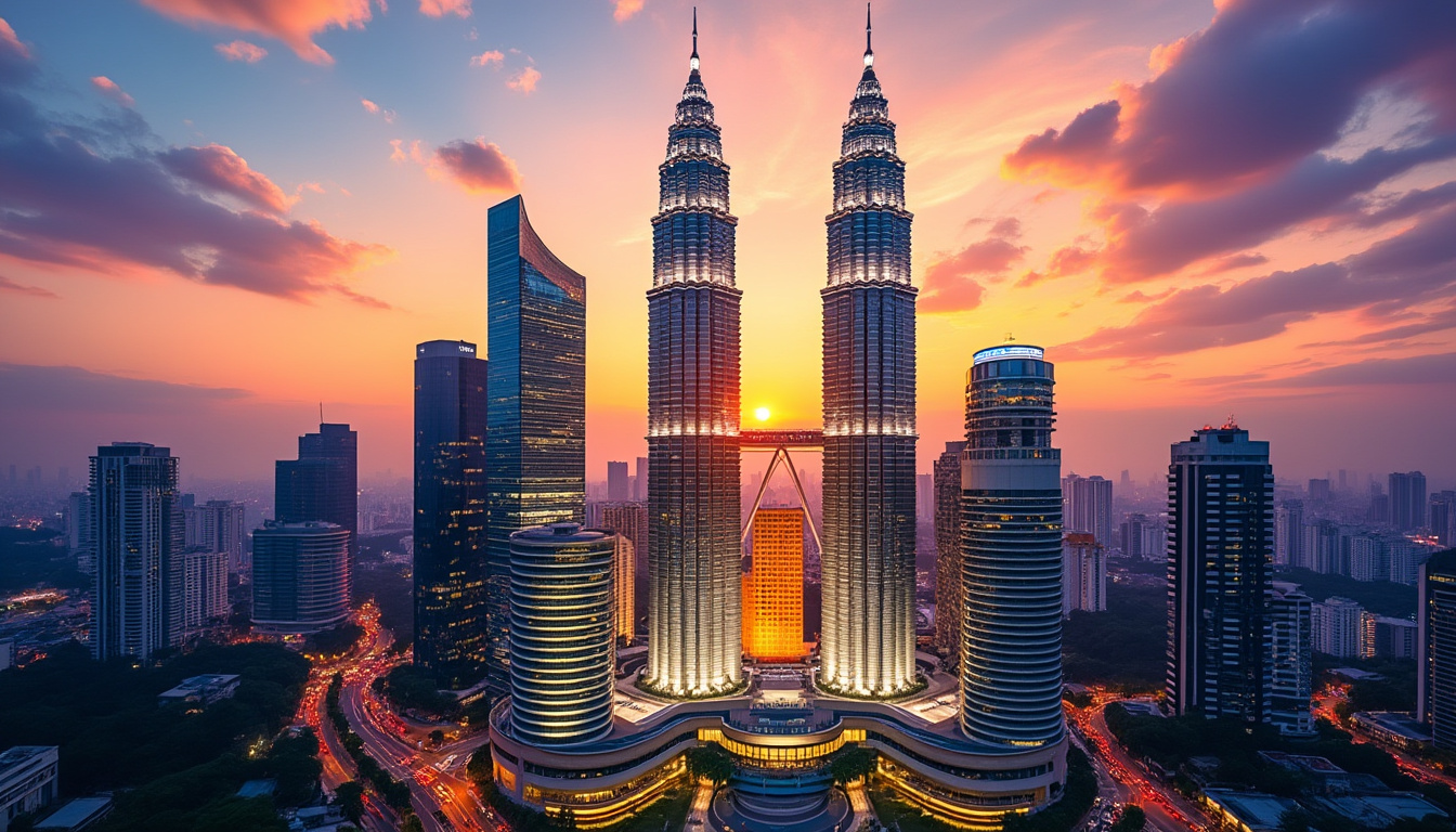découvrez l'histoire fascinante et l'architecture emblématique des petronas towers, les célèbres tours jumelles de kuala lumpur. infos pratiques et billets pour visiter la passerelle à 452 mètres de hauteur.